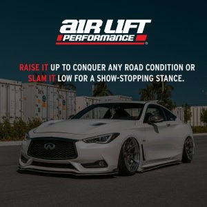 Infiniti Q50 Air Suspension Front Kit - Air Lift - Progressive-rate, Sleeve Air Springs with Adjustable Damping - `14-`24